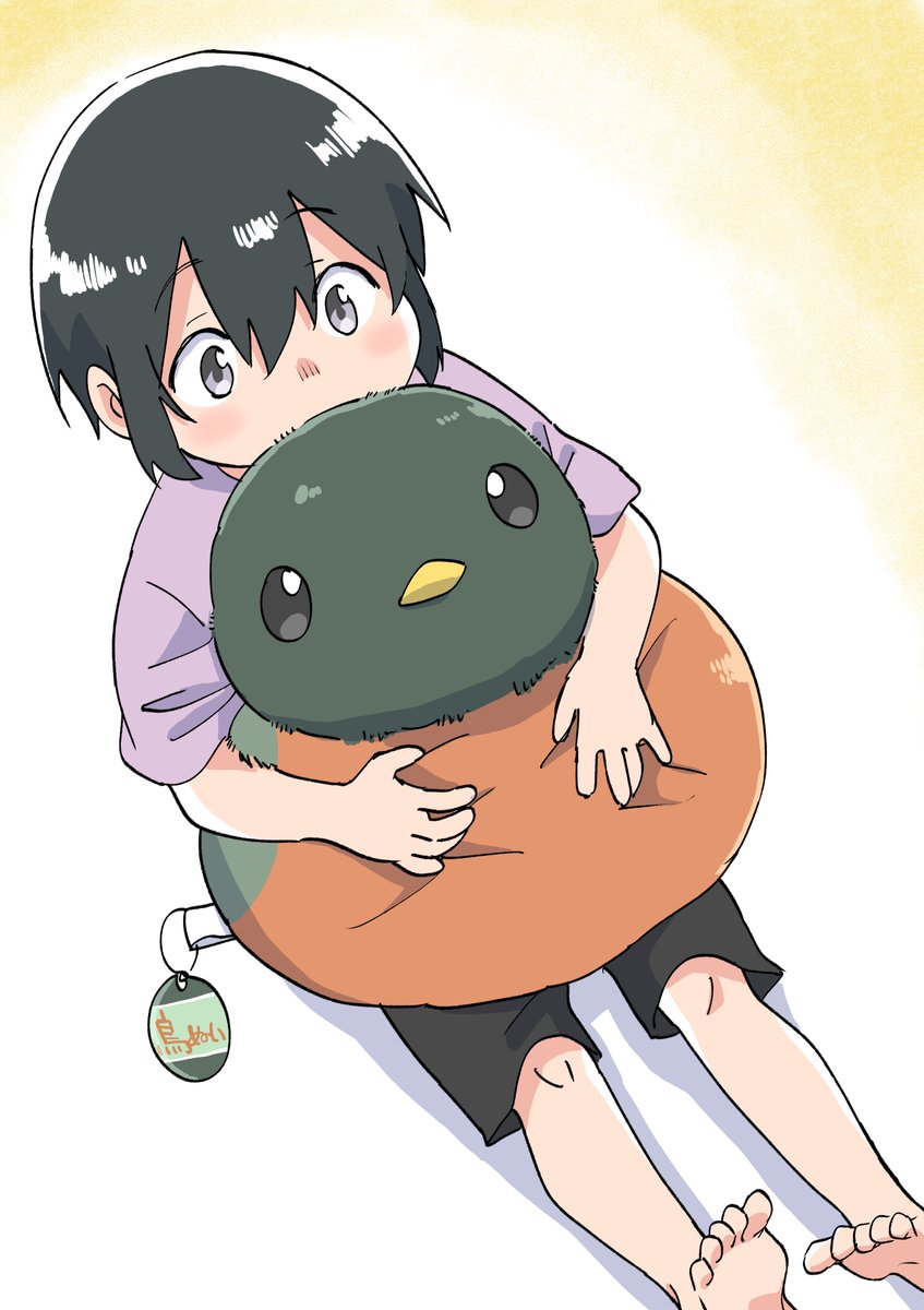 「こんな鳥ぬいぐるみ欲しいです
#今日も絵に描いた餅が美味い 」|梅渡 飛鳥🎨のイラスト