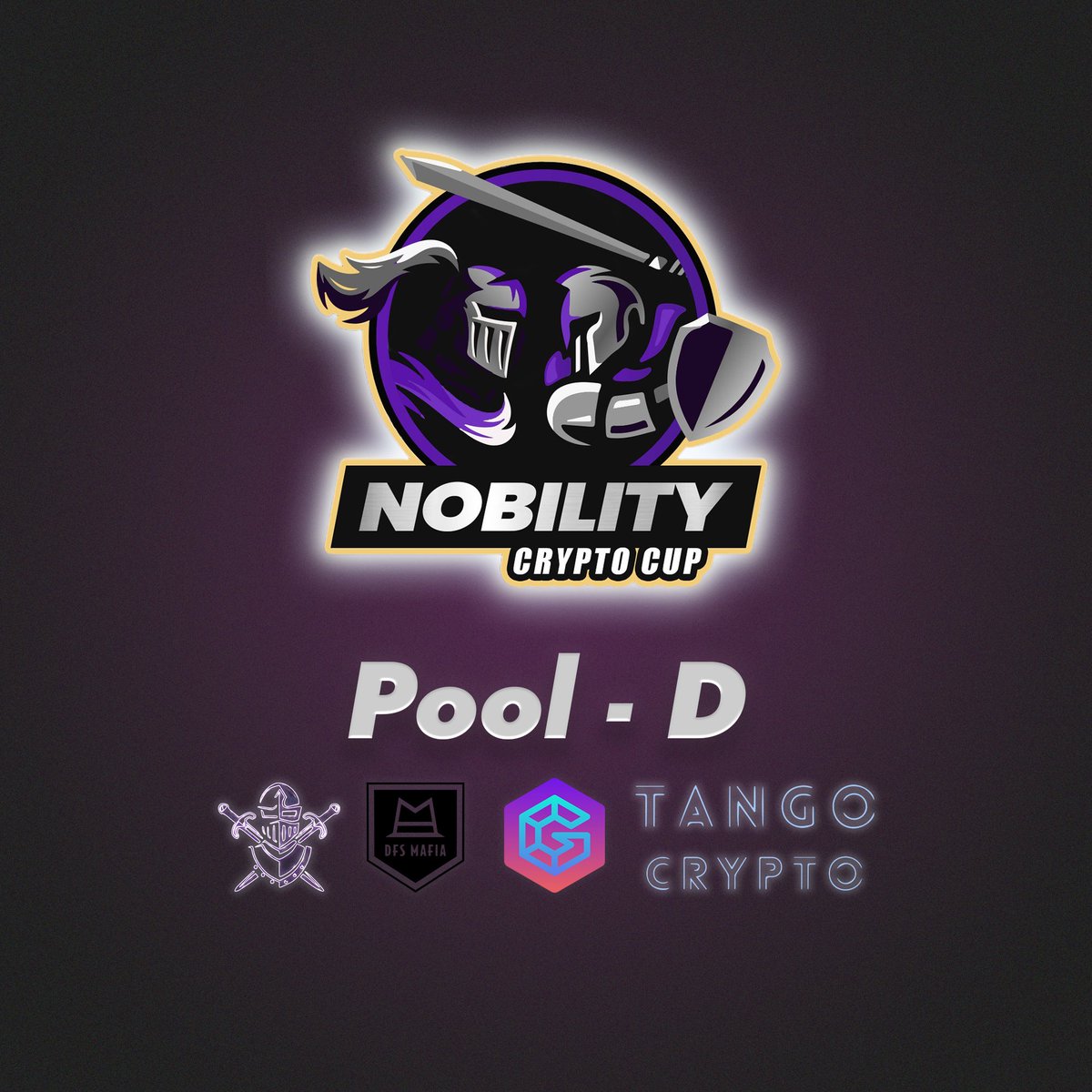 NobilityGG's tweet image. Primus Inter Pares, POOL D!  Who is FIRST amongst equals?!  #CryptoCup

ROUND 1 @ 7PM EST TONIGHT in the 
@nobilitytoken Discord!  

Prizes for Viewers - be there!

@nobilitytoken @DFSMAFIA99 @GigBoxx @TangoCrypto1 @Crypto_Kiruna @TangoDeltaSix @munizchris
