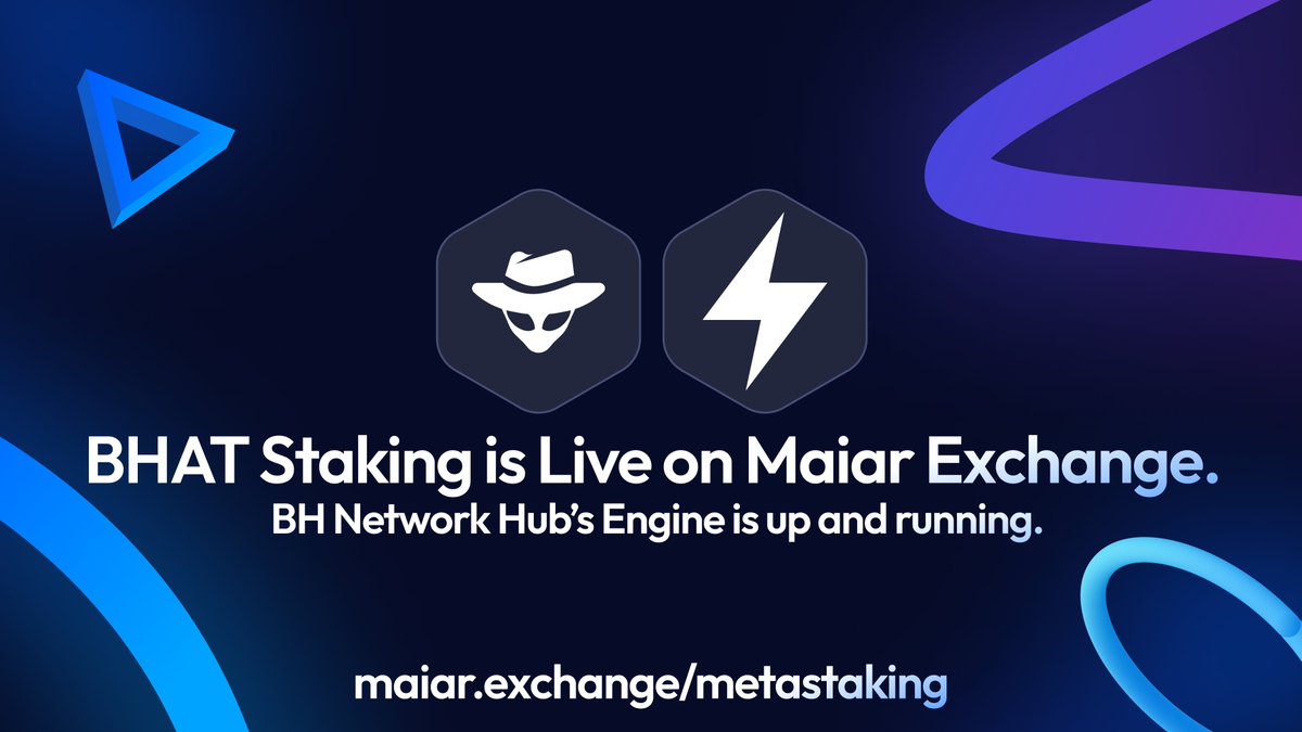 While BHAT is the fuel for the BH Network HUB, staking is the engine.
We are glad to announce to you that our engine will run on Maiar Exchange.

Enjoy BHAT staking, another use case before the listing.
bh.network/blog/bhat-stak…