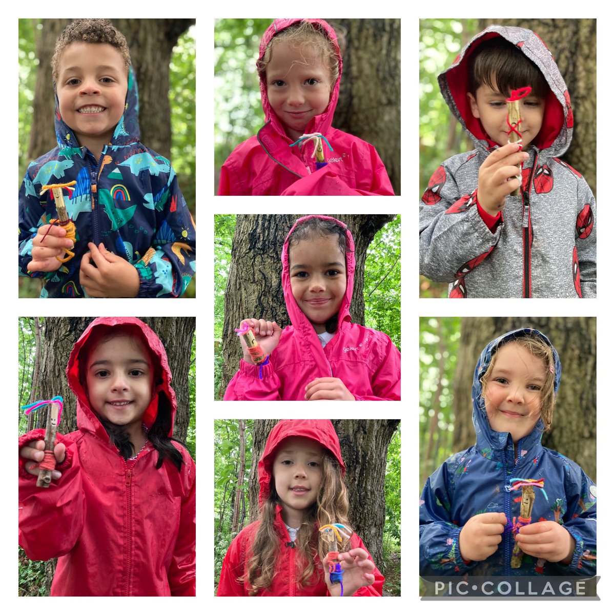 CETBrum's tweet photo. @HMC_School Reception making their own worry dolls for #MentalHealthAwarenessWeek 
We used sticks &amp; wool to create our mini friends to provide a listening ear to when we’re feeling a bit worried… we love how every one is unique, just like us 💚 #forestschool #outdoorlearning https://t.co/cGSZ2w31pK