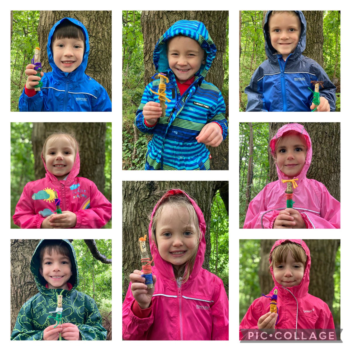 CETBrum's tweet photo. @HMC_School Reception making their own worry dolls for #MentalHealthAwarenessWeek 
We used sticks &amp; wool to create our mini friends to provide a listening ear to when we’re feeling a bit worried… we love how every one is unique, just like us 💚 #forestschool #outdoorlearning https://t.co/cGSZ2w31pK