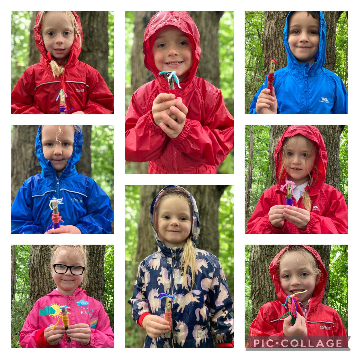 CETBrum's tweet photo. @HMC_School Reception making their own worry dolls for #MentalHealthAwarenessWeek 
We used sticks &amp; wool to create our mini friends to provide a listening ear to when we’re feeling a bit worried… we love how every one is unique, just like us 💚 #forestschool #outdoorlearning https://t.co/cGSZ2w31pK