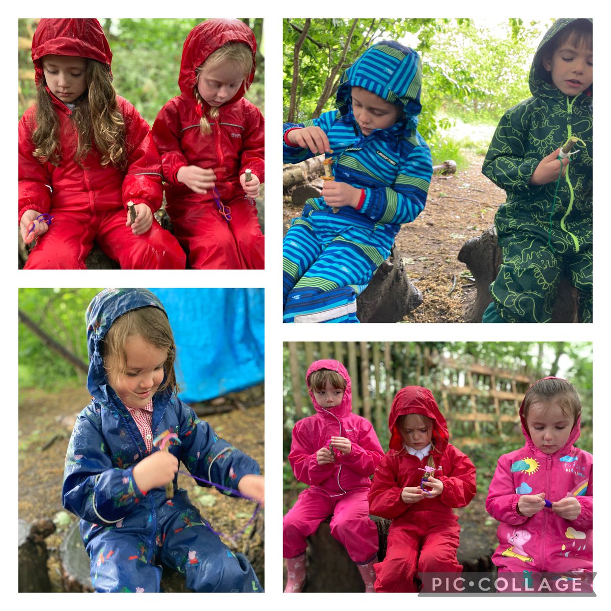 CETBrum's tweet photo. @HMC_School Reception making their own worry dolls for #MentalHealthAwarenessWeek 
We used sticks &amp; wool to create our mini friends to provide a listening ear to when we’re feeling a bit worried… we love how every one is unique, just like us 💚 #forestschool #outdoorlearning https://t.co/cGSZ2w31pK