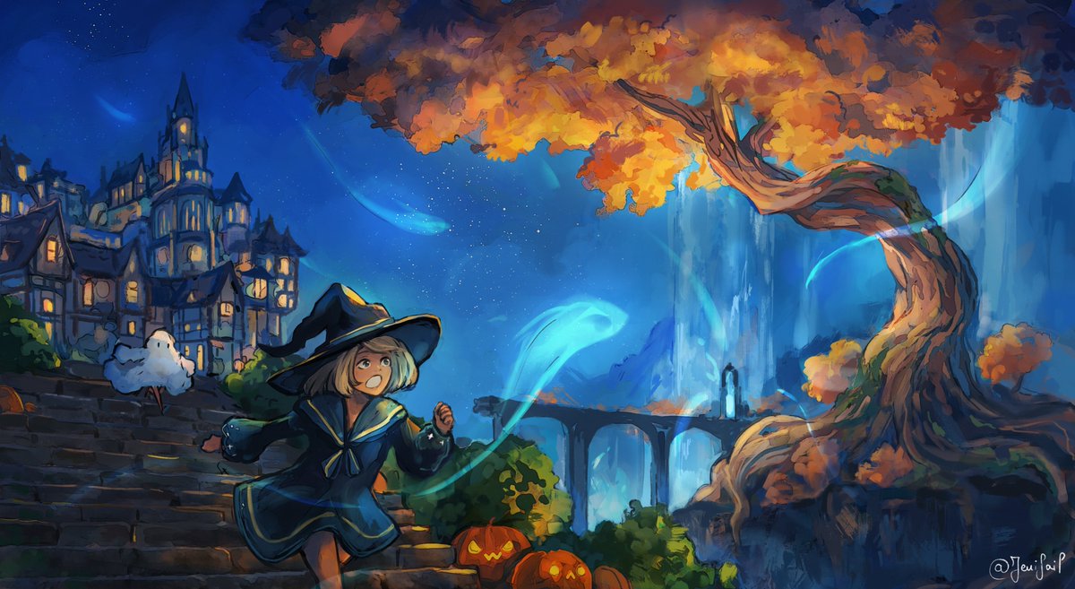 Jenifail's tweet photo. Mon illustration de l'#ATTA2022 pour le thème halloween ! (assez perturbant à dessiner en mai, soit dit en passant) https://t.co/cugnKT2uQo