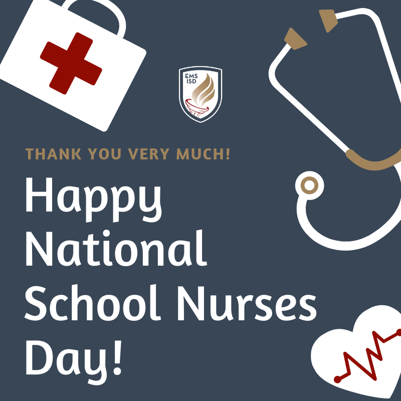 May 11 is National School Nurses Day! School nurses serve as a critical role for students by managing onsite health concerns. We are #EMSproud of our #EMScommUNITY school nurses! Thank you for your hard work and your daily dedication!#schoolnurses #SND2022