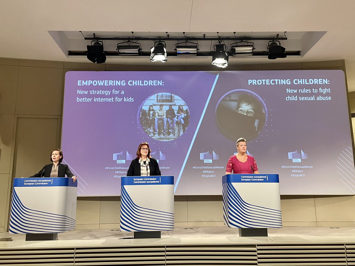 ThierryBreton's tweet photo. Kudos to @dubravkasuica (and @YlvaJohansson on #CSAM) for presenting today in Brussels our work and effort on how to make Internet a safer place for children 🇪🇺
#DigitalDecade4YOUth
#BIKplus https://t.co/1FCRDp7MwG
