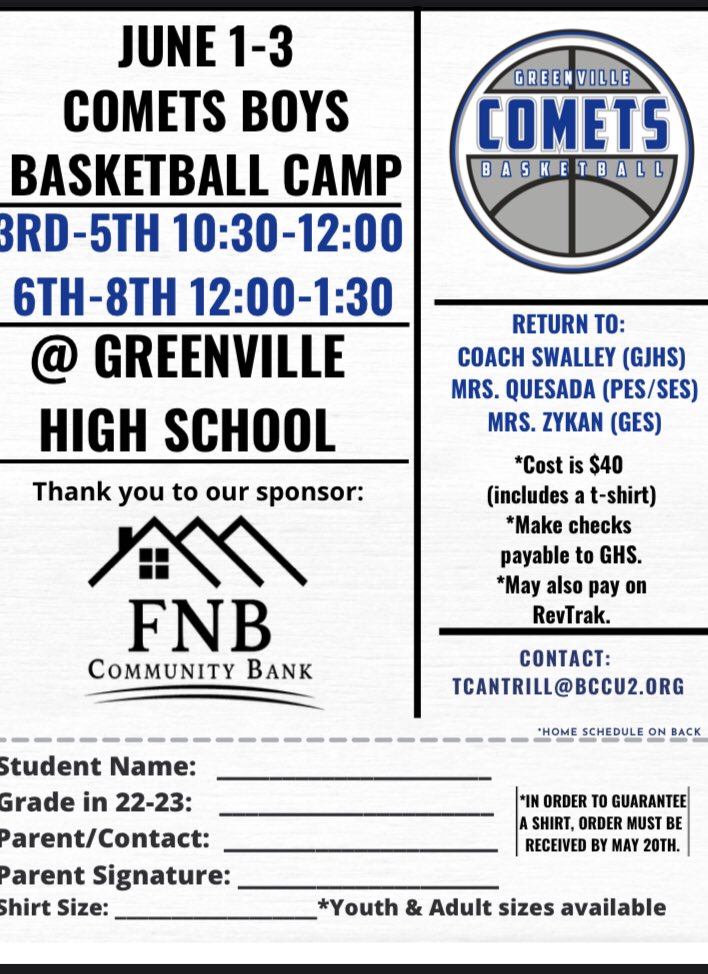 ghs_comets's tweet photo. Comets Basketball Camp.  Hope to see lots of future Comets! https://t.co/l72rwLT4Li