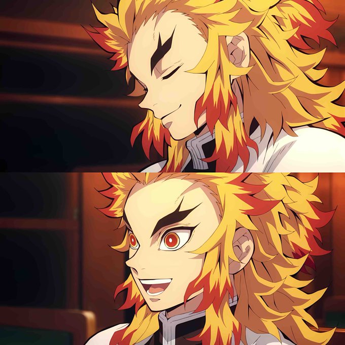 Demon Slayer ⛩さんがTwitterに投稿した煉獄杏寿郎(鬼滅の刃)のイラスト。