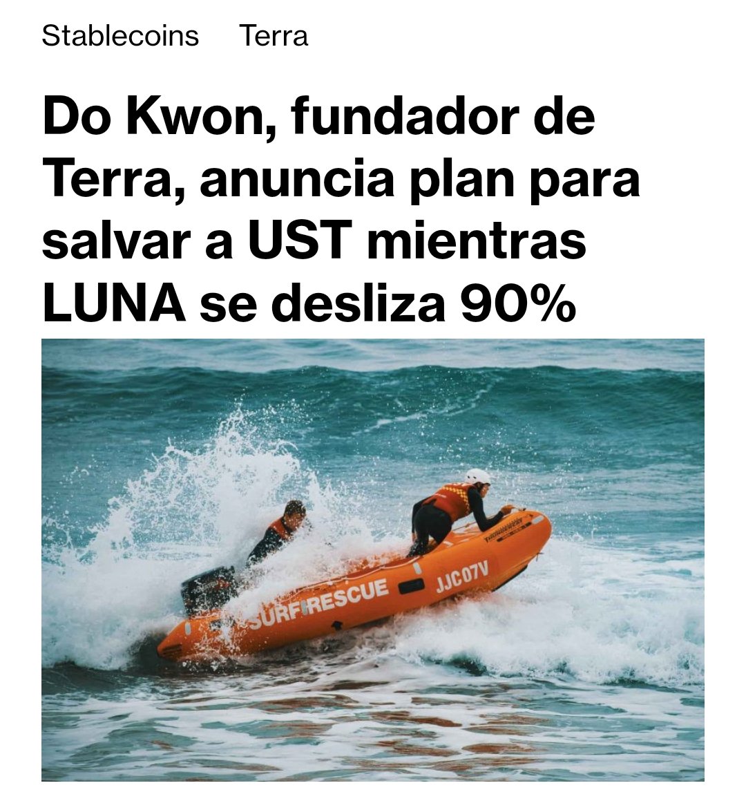 DiarioBitcoin's tweet photo. Do Kwon, fundador de Terra, anuncia plan para salvar a UST mientras LUNA se desliza 90% #Stablecoins #Terra https://t.co/l6NtRHoaNh https://t.co/NIOCN7rKEB