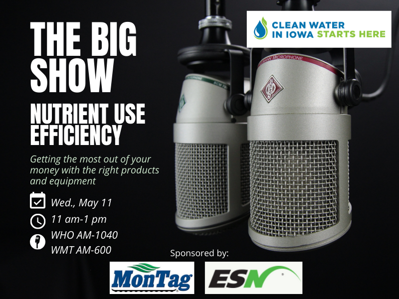 Be sure to tune in to <a href="/BigShowFarm/">The Big Show</a> today to hear from experts in nutrient use efficiency on getting the most from your money while improving yields! <a href="/IowaAgWater/">Sean Patrick McMahon</a> will be talking about how the 4R's can also improve water quality <a href="/MontagMfg/">Montag Mfg</a> <a href="/smartnitrogen/">ESN Smart Nitrogen</a> (reposted for correction)