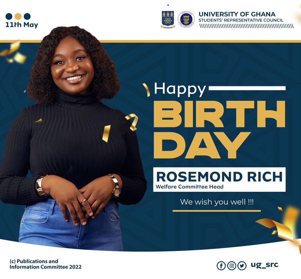 Ug_src's tweet photo. Happy Birthday @rosemond_rich , Welfare Committtee Chairperson of UGSRC.

Best Wishes🎉 https://t.co/QDsNrsocB0