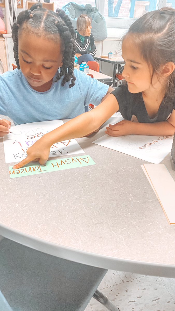 I love getting to see the friendships grow throughout the school year. These two friends were spotted helping write each other’s name!