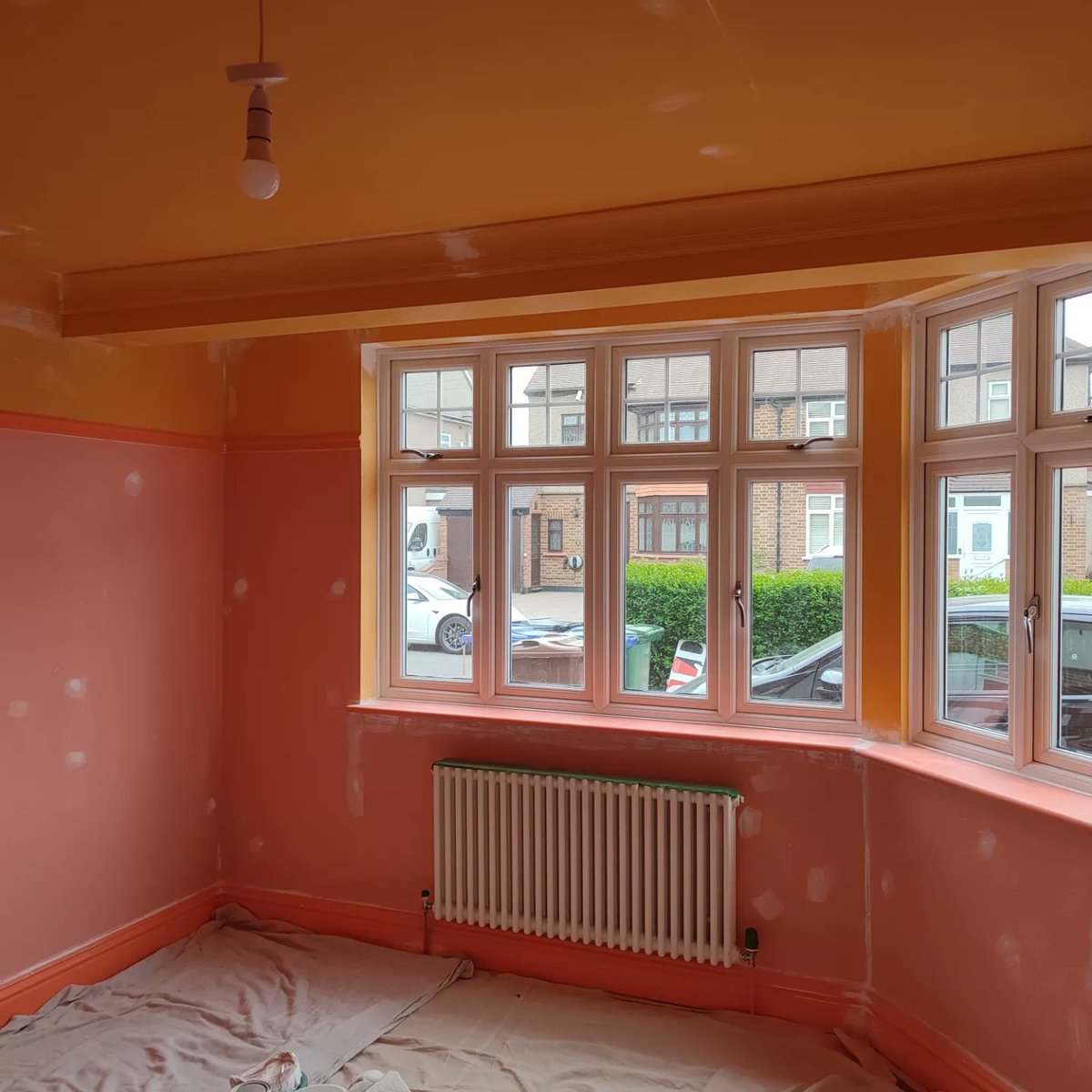 Drawing room painted by our top decorators.
Superb colour from F&amp;B Hague Blue no.30 changed the vision of the room.