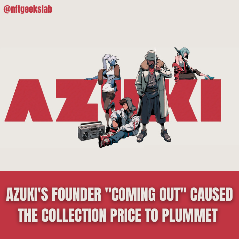nftgeekslab's tweet photo. 💡The floor price of Azuki, one of the most traded OpenSea collections, declined from about 19 ETH to 7.8 ETH. This happened when Azuki's founder (Zagabond) in his post "A Builder's Journey," admitted his involvement in a few "rug pull" NFT projects. 
#azukiNFT #NFTS #rugpull https://t.co/J1pomvCgSP
