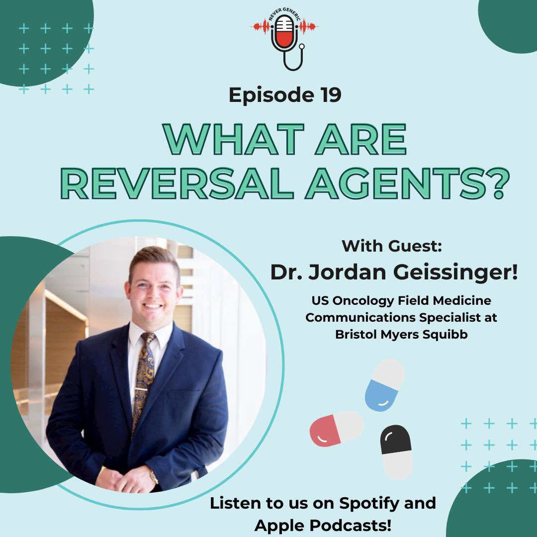NeverGenericPod's tweet photo. Episode 19:🎙 #ReversalAgents+ an interview with Dr. Jordan Geissinger, US Oncology Field Medicine Specialist at Bristol Myers Squibb+ reviewing #OpioidAntagonists 💊 (𝗟𝗶𝗻𝗸 𝗶𝗻 𝗯𝗶𝗼!) https://t.co/oQqUqrmCxZ