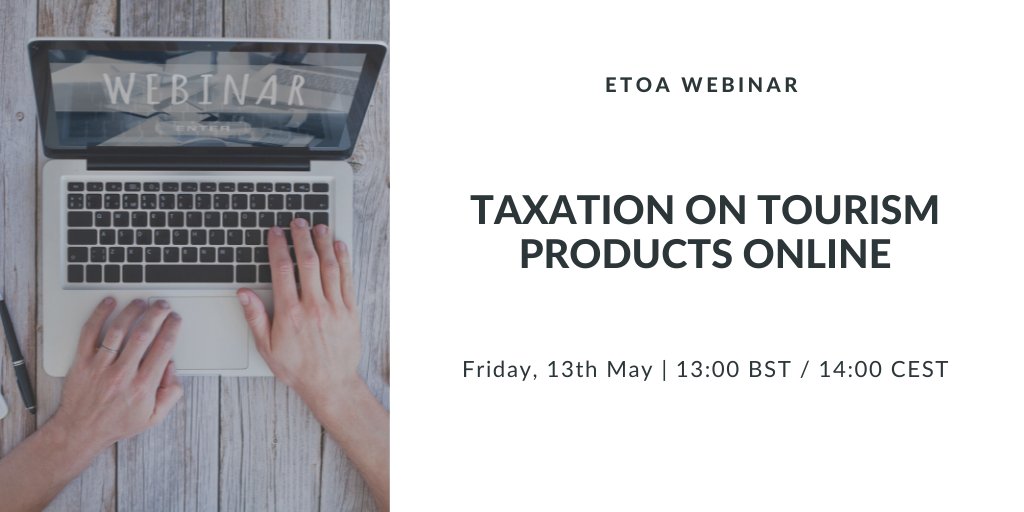 You are still on time to register for the free expert webinar 'Taxation on tourism products online' taking place on 13th May at 13:00 BST. We will discuss new taxation proposals and what the implications are for online distribution in the future. Join us: https://t.co/bzZ0dpD002 https://t.co/NRdzKUQ82T