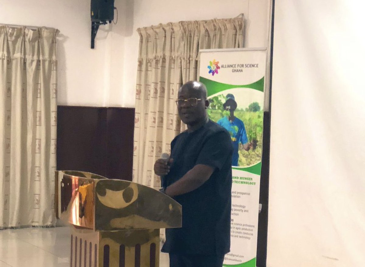 EY_Danquah's tweet photo. I was delighted to open a Ghana Alliance for Science workshop this morning with call to African governments to use the scientific data available to take decisions on GMOs. @UnivofGh @wacci_gh @CornellGlobal @BillGates @gatesfoundation @RockefellerFdn @Agnes_Kalibata @AGRAAlliance https://t.co/YKkRRTt7M6