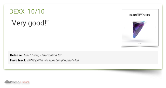 fuserecords's tweet photo. DEXX supports: MINT (JPN) - Fascination EP 10/10 https://t.co/sPFJpcuITf #newrelease https://t.co/Q6uZA0g304 https://t.co/IZmZ885N2p