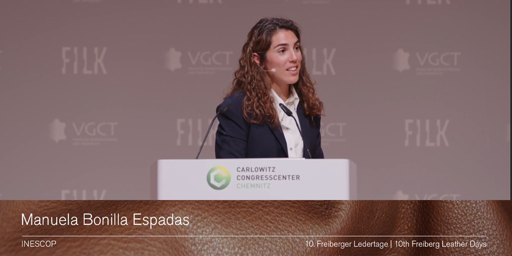 Los microorganismos responsables en la biodegradación del cuero captan la atención en el Freiberg Leather Days 2022.

👩🏽‍🔬La investigadora de #INESCOP presenta, a nivel internacional, los resultados del proyecto BIOREQ financiado por <a href="/GVAivace/">IVACE+i</a>
#leatherdays2022 #Sustainability