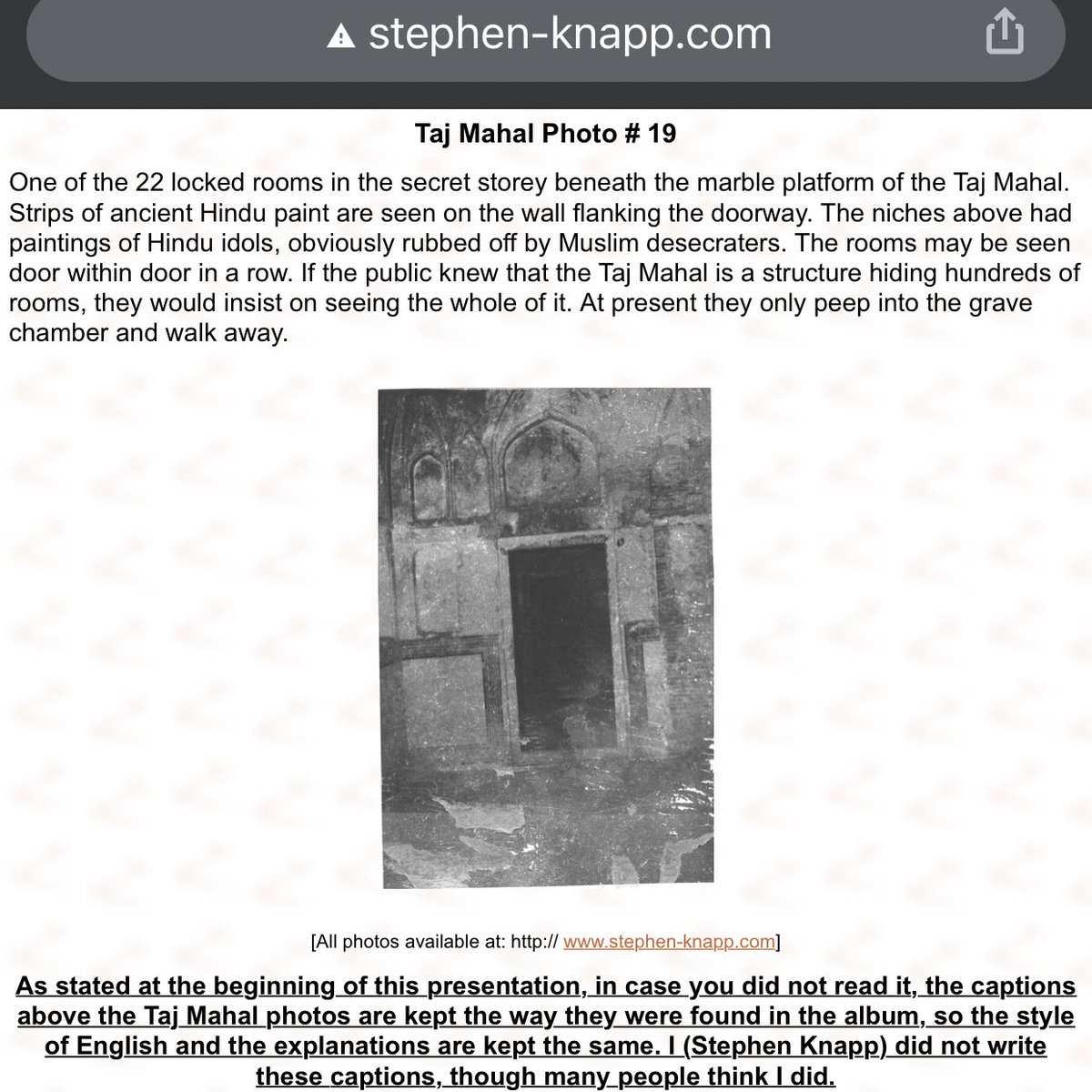 duryodan_'s tweet photo. The 22+ underground rooms in the #Tajmahal were locked by the ASI on the instruction of the then Congress govt.
- What shocking discovery did ASI make in those rooms of the Taj that they had to completely lockout❓
- What was the secular govt worried about❓
#StephenKnapp https://t.co/bHvIUqhN4n