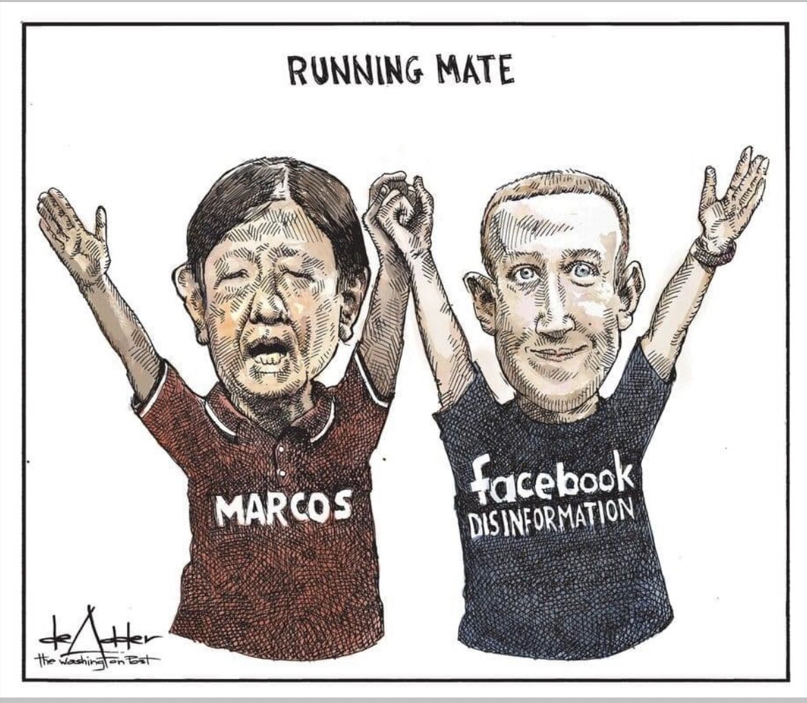 RCarranza_'s tweet photo. And who made many Filipinos forget what the Marcos dictatorship did to them? Billionaires — one with ill-gotten wealth and others happy to profit from the lies that ill-gotten billions can buy. #NeverForget #MarcosStoleMyCountry https://t.co/ZyMiL5h3ej