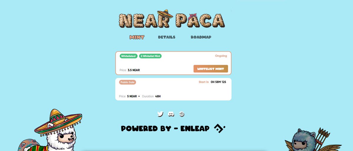 NearTinkerUnion's tweet photo. Mint is live @NEARPacaNFT  🔥 https://t.co/OKbJW9hja8