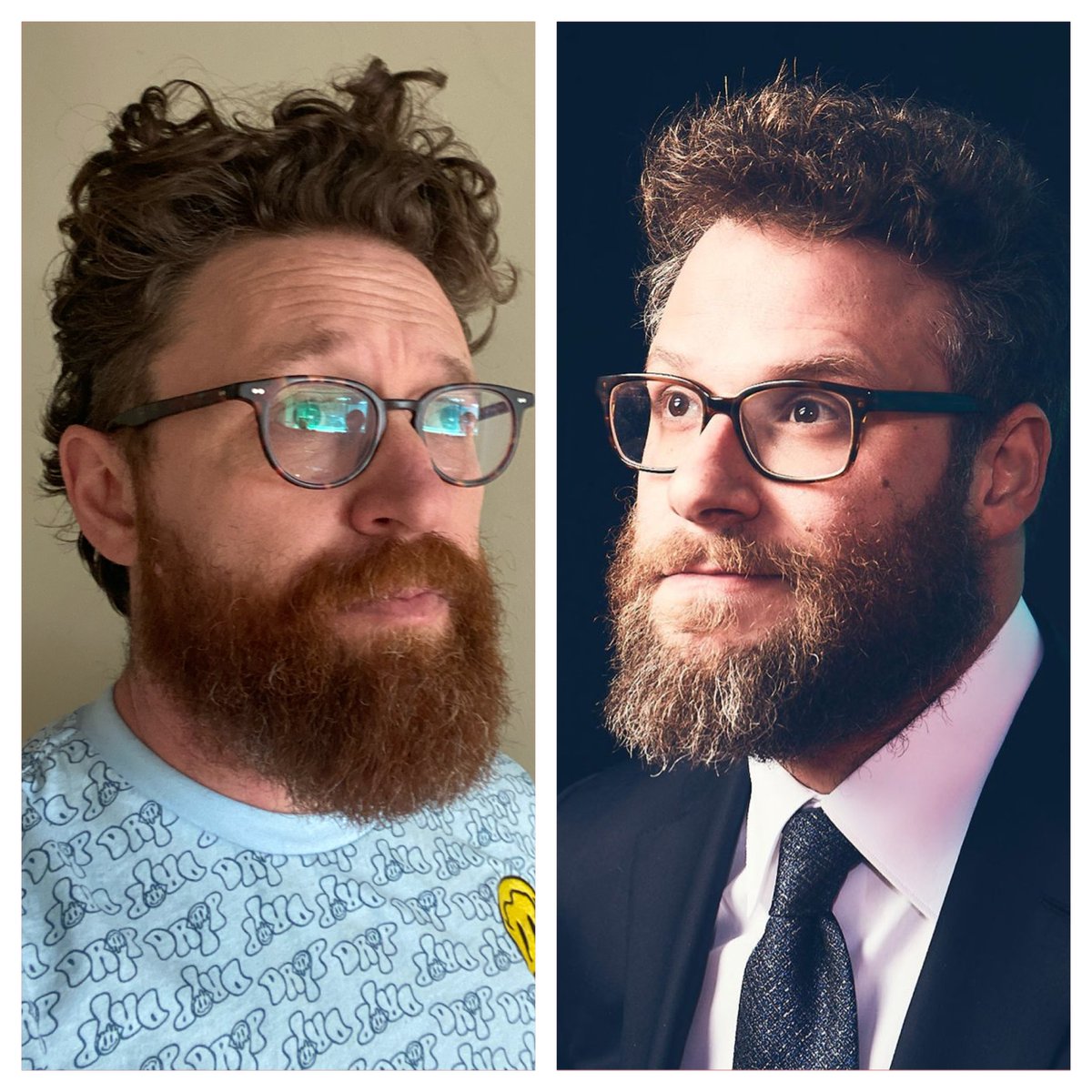 danielbordage's tweet photo. Kinda lookalikes? @Sethrogen https://t.co/Op1MH8Xkb6