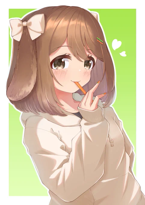 # 07のうさぎテーマの際に描いたロップイヤーっ娘です座談会の方で紹介していただけました。ありがとうございます!#お絵かきDIY 