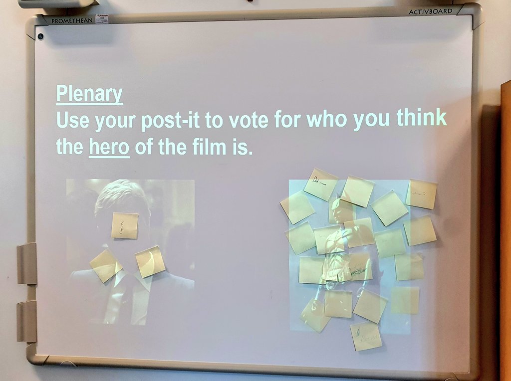 Mrs_Sloan15's tweet photo. Today S3 continued their study of The Dark Knight 🦇 We did a bit of #numeracy by creating Venn diagrams to show what Harvey Dent and Batman have in common. They then voted for who they think the hero of the movie is before we explore heroes and villains tomorrow! ⭐ #MediaStudy https://t.co/kbeWI9OSuH