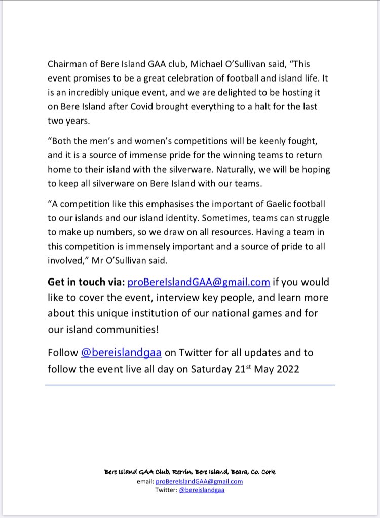 Bere Island GAA tweet media