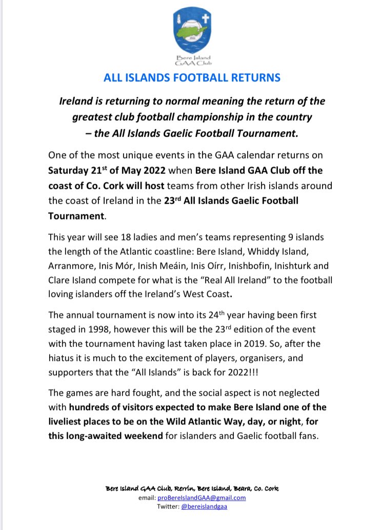 Bere Island GAA tweet media