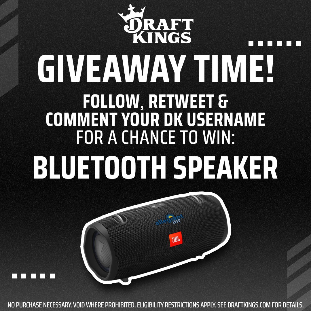 DKCasino's tweet photo. Hey Twitter! We're giving away FIVE Bluetooth Speakers 👀

To enter, simply: 

1. Follow @DKCasino.
2. Retweet this post.
3. Comment your DraftKings username.

Terms &amp; Conditions apply (Ends 5/13): https://t.co/lSqliazT7L https://t.co/dCtFU0Ek8v