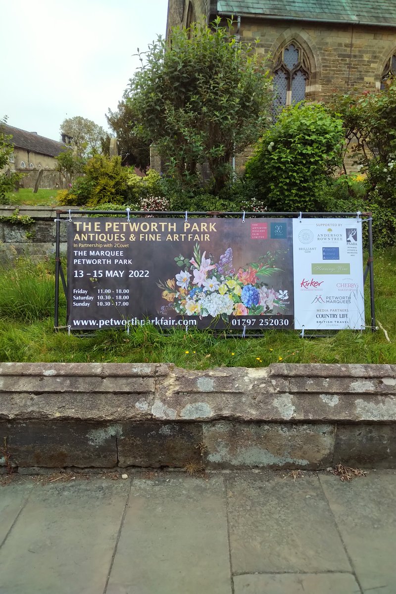 We're edging ever nearer to the opening of this year's #PetworthPark #Antiques &amp; #FineArt Fair <a href="/PetworthNT/">Petworth House & Park</a>, 13-15 May.  The banners are up, marquee is almost complete.  Time will fly and it will be 11am on Friday before we know it. #Petworth #WestSussex petworthparkfair.com