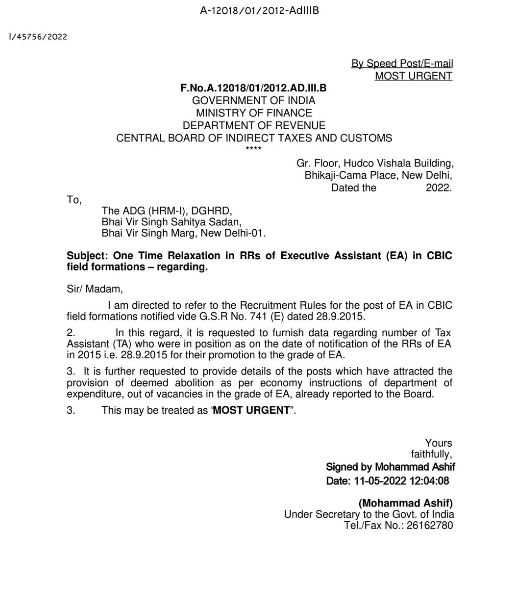 AICESTMOA_CBIC's tweet photo. @cbic_india if you want the number of TAs who were in position on 28.09.2015 kindly check the Half Yearly Brochure of @dghrd_cbic 

Also not a single post of EA can be deemed abolished as the vacancies are carried forward and vacancy year is changing every year. https://t.co/ra8Z1tdpyz