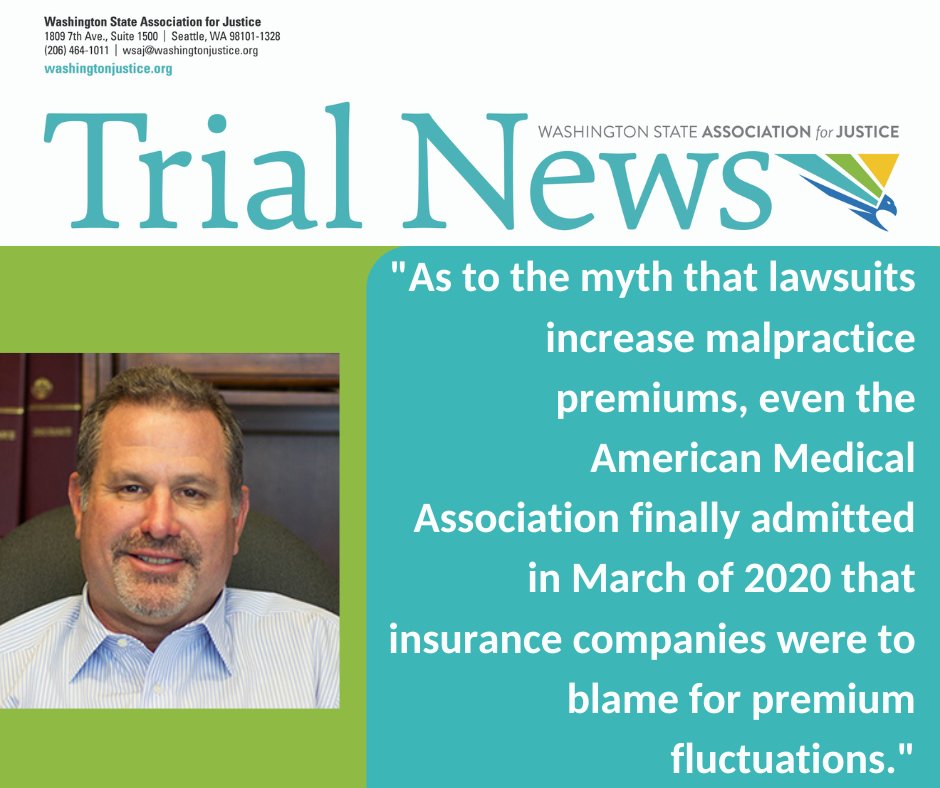 WSAJ President Greg Price busts the myths around medical negligence lawsuits. Read his Trial News column here: ow.ly/zY5p50J3wXw
#WSAJ #TrialNews #MedicalNegligenceLaw #GregPriceLaw