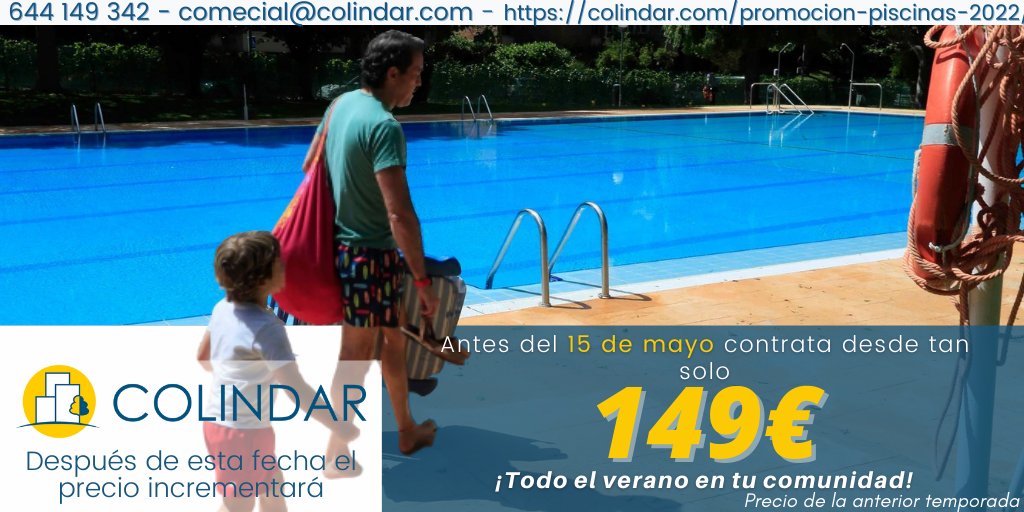 ¡Gestiona el aforo, acceso y las reservas de tu piscina comunitaria cuanto antes! 🔖 Hasta el 15 de mayo te guardamos el precio del año pasado.

colindar.com/promocion-pisc…

#promocionespecial #piscinacomunitaria #comunidaddevecinos