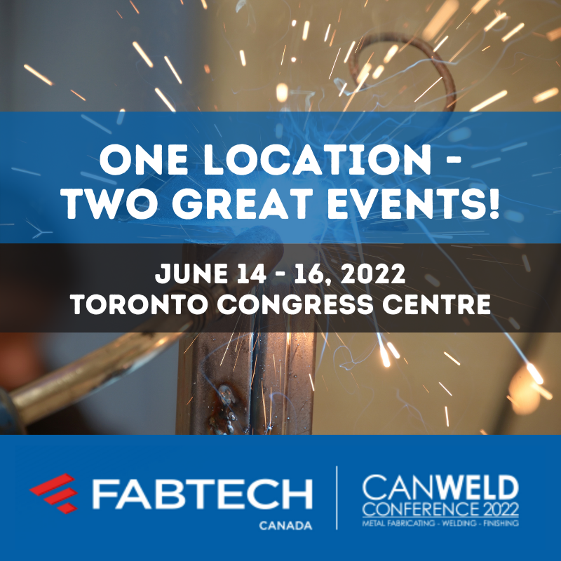 cwbgroupwelding's tweet photo. We are so excited to be partnering #CanWeld Conference with FABTECH Canada this year!
Come join us for Canada’s Largest Metal Forming, Fabricating, Welding & Finishing Event happening this June 14 - 16, 2022 in Toronto, ON!
Register Now: https://t.co/mf3CMFjOBz
@FabtechExpo https://t.co/yMXpyiBaBB