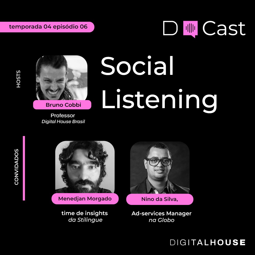 Entenda tudo sobre Social Listening e como ela é importante nas estratégias de qualquer empresa, no DH Cast de hoje. Acompanhe: spoti.fi/3McO0r2

#digitalhouse #dhcast #sociallistening