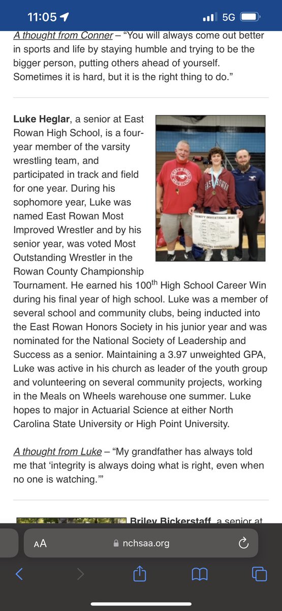 ERHSathletics's tweet photo. Congrats to Luke on earning the 2022 Charlie Adams Scholarship from the @NCHSAA! East is so proud of you! @EastRowanHS https://t.co/B5809V3fns