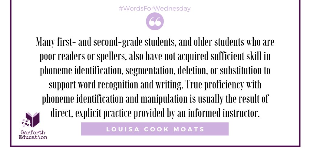 GarforthEduc's tweet photo. Did you know that there are still teacher education programs who do not teach their pre-service teachers about phonemic awareness? Other programs mention it but do not go into detail about how to teach it #WordForWednesday #preserviceteacher #phonemicawareness #education #teacher https://t.co/MDMHbCGX98