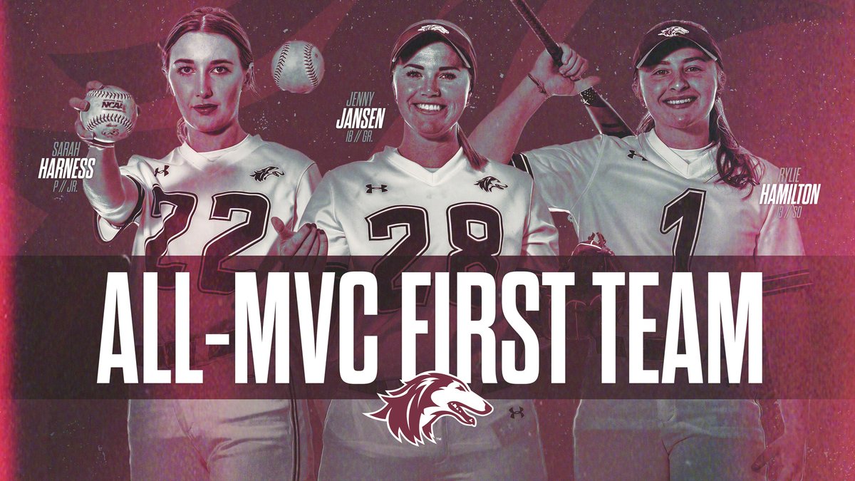 SIU_Softball's tweet photo. Congrats to our three All-MVC First Team selections!

» @harness_sarah » 17-10, 3.07 ERA, 154 Ks
» @_jennyjansen » .387 BA / .505 OB (led MVC) / 9 HRs
» @RylieHamilton1 » .351 BA / 35 RBI

Read more » https://t.co/1T8QPr5aK3 https://t.co/yAFxqJTsGG