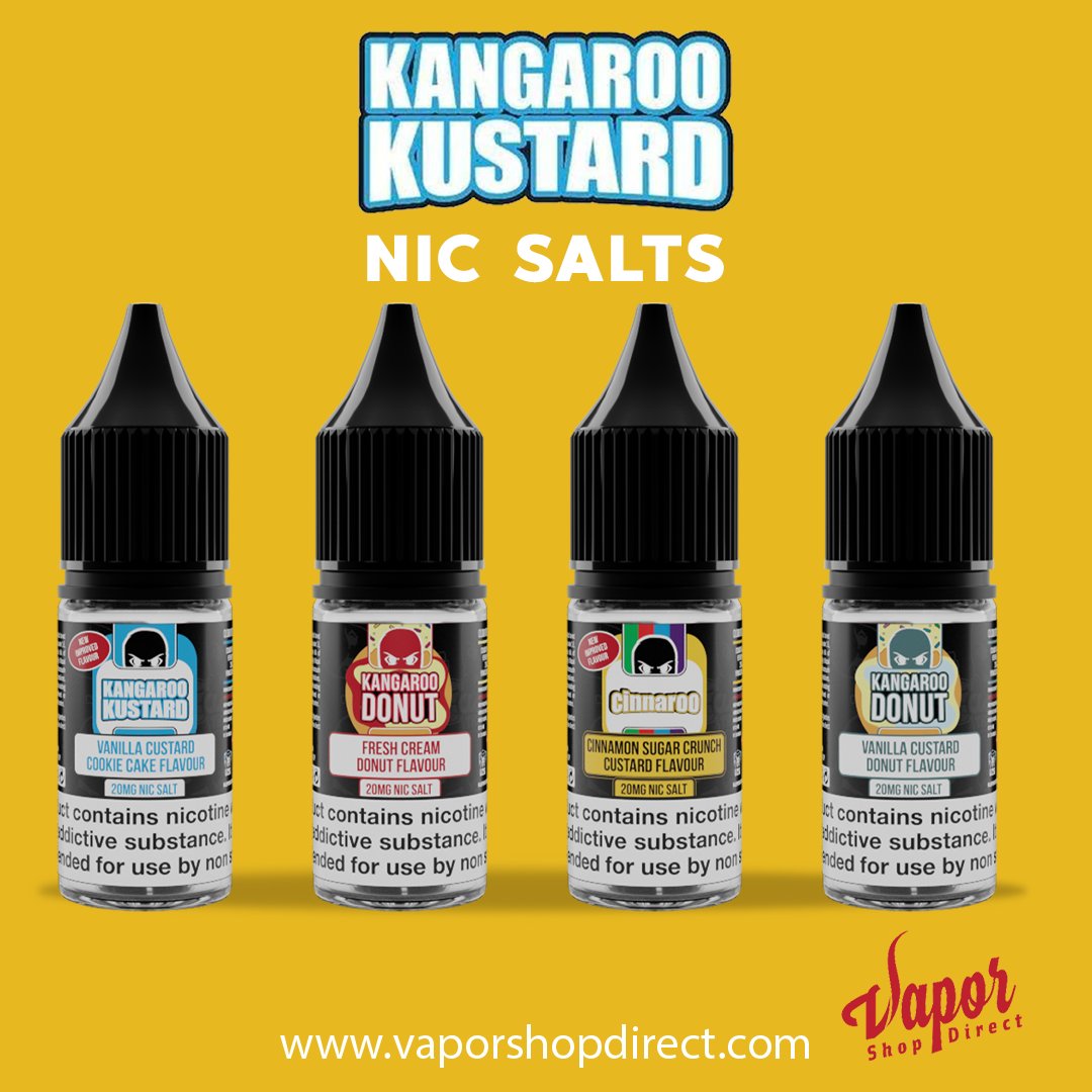VaporShopDirect's tweet photo. Kangaroo Kustard have a delightful range of sweet dessert flavours, now available in nic salt form! Enjoy them in 10mg and 20mg today! #vaporshopdirect
https://t.co/UYniSWk19a
#vapesupplies #vapegear #vapeaholic #ukvape #vapejuice #eliquid #vapehooligans #vapeporn #vapestars https://t.co/zKxoxzOim1