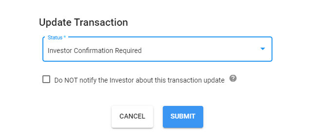 WealthBlockAI's tweet photo. Fulfill FINRA requirements by notifying Reg CF investors of any Material Changes.  Updating the Transaction Status will send investors an email to reconfirm.

Need help? Feel free to reach out to support!

#wealthblockai #crowdfunding https://t.co/DAwU1U5Ast
