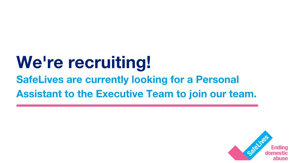 We are looking to recruit a dynamic & highly organised Personal Assistant to work with the Senior Leadership Team. This is a pivotal and varied role in which you will be involved at all levels of our organisation. Interested? Find out more and apply here: safelives.org.uk/about-us/work-…