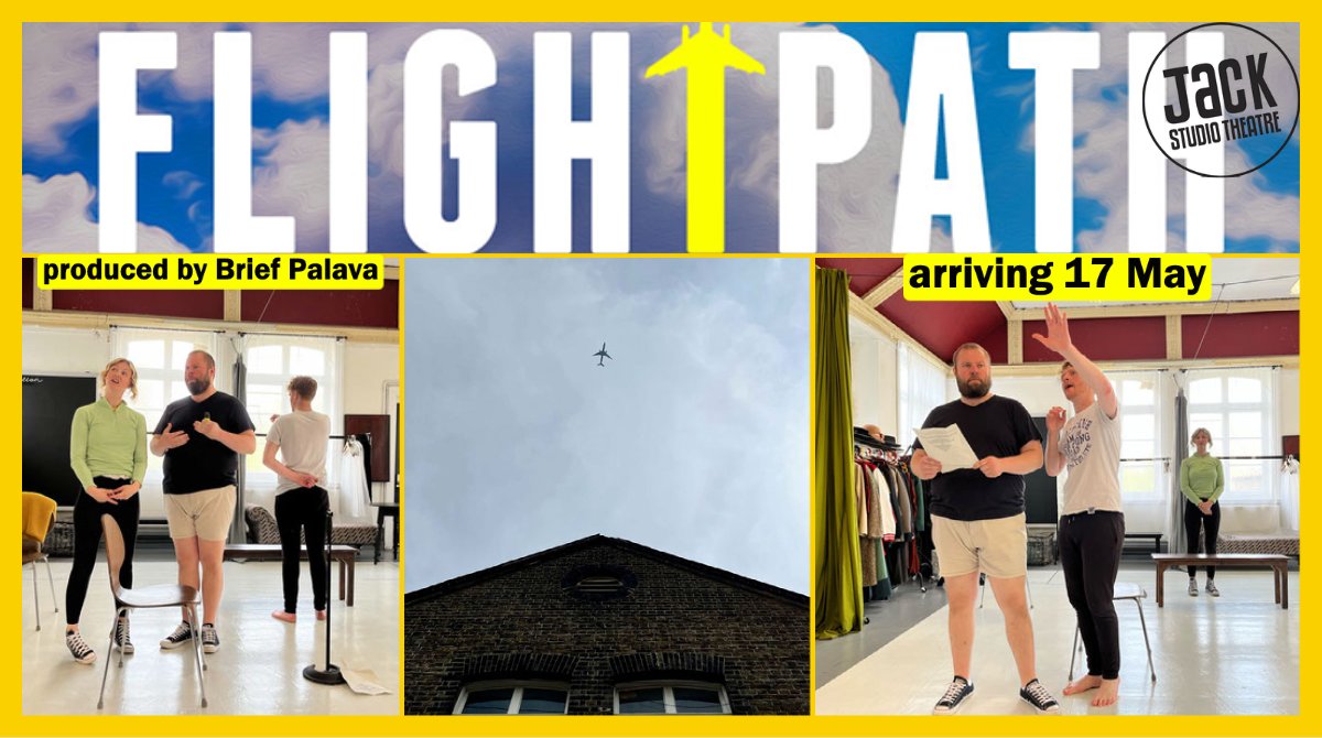 Performing in London for the first time, Glasgow-based theatre company <a href="/briefpalava/">brief palava</a> is putting the final touches to their colourful comedy FLIGHTPATH opening next week <a href="/BrocJackTheatre/">Jack Studio Theatre</a> ✈️
Check them out in rehearsals &amp; book your tickets here bit.ly/Flight-Path 
#theatre #se4