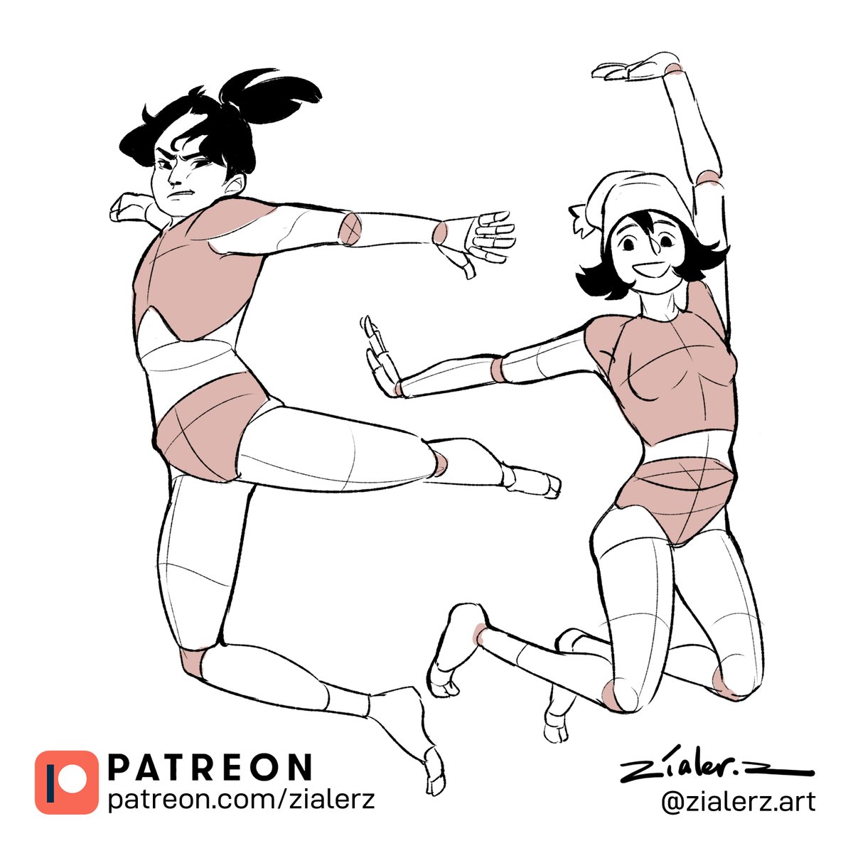 zialerz's tweet image. Practice jumping poses! It has become much more easier to understand when we draw figure in shape and form 🥰

#jumpingpose #referencesheet #referenceposes #anantomy #poses #anime #manga #dailypractice #lineart #cartoonart #inkingart #drawingideas #sketchingideas #figuredrawing