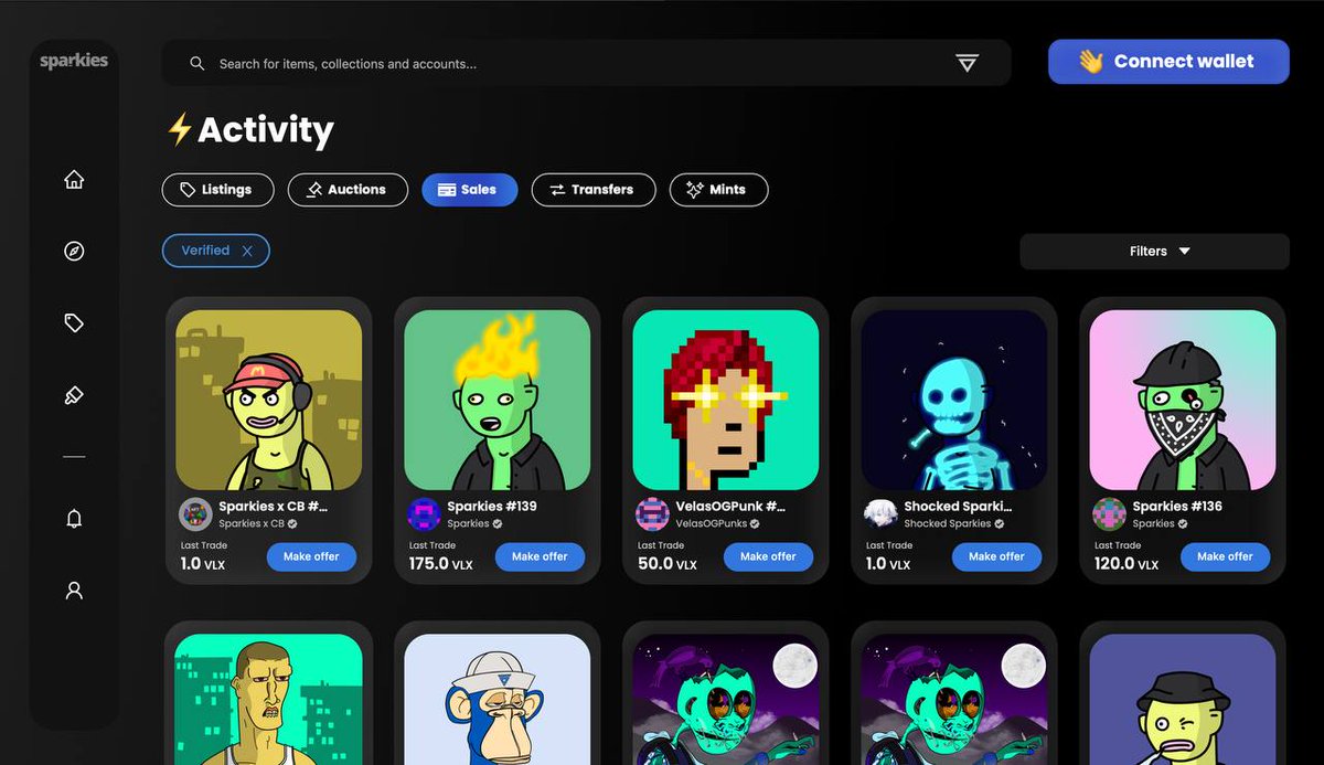 🔵ONE DAY, ONE UPGRADE🔵

⚡️"Offers" page becomes an "Activity "page where you can explore live offers, live auctions, last sales, transfers and even mints !

⚡️We added a "verified" filter so that you can decide to hide non-verified collections from the results ✅
