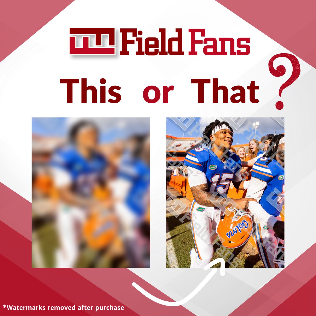 theFieldFans's tweet photo. Pixilated, stretched screensaver from Google Images, or high-quality, perfectly sized screensaver from Field Fans? The choice is yours! #thisorthat #sportsphotography #screensavers #sports #gogators https://t.co/DCQ4wO2oxG