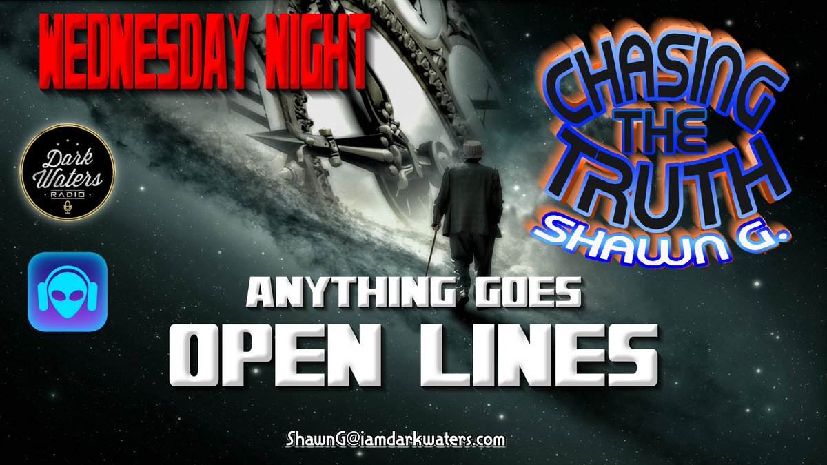 1shawnster's tweet photo. Chasing The Truth w. Shawn G.
Wednesday Night Anything Goes OPEN LINES 5/11 8 p CST
hthttps://youtu.be/x3UECeBbvzA
#chasingthetruth #darkwaters #FringeFM #Missingtime #paranormal #supernatural #cryptids #bigfoot #UFO #USO #UAP #dogman #darkwaters #Unexplained #liveCalls #ghost https://t.co/SMhAU8YJbY