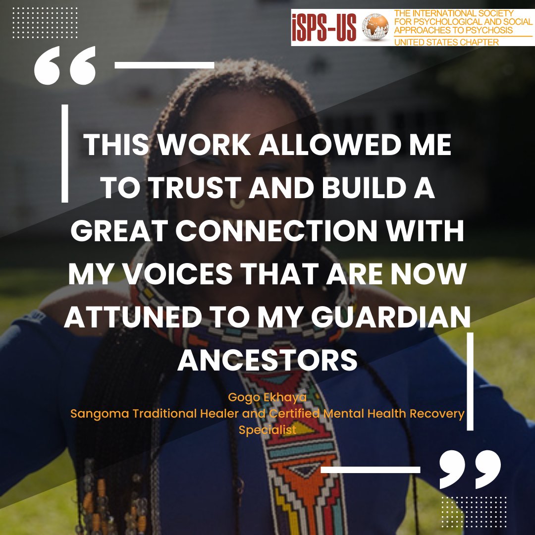 ISPSUS's tweet photo. Join us at noon, Eastern Time, to learn more from Gogo and her powerful experience of using her spiritual crisis as a means to connect to her ancestors and help others. https://t.co/LC5VrryC7q #psychosis #extremestates #mentalhealth #blackmentalhealth #blackmentalhealthmatters https://t.co/5OqABRzP23